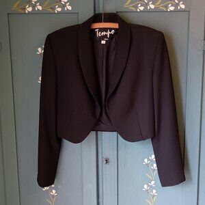 Tempo Paris Black Bolero Jacket Fully Lined Size 6